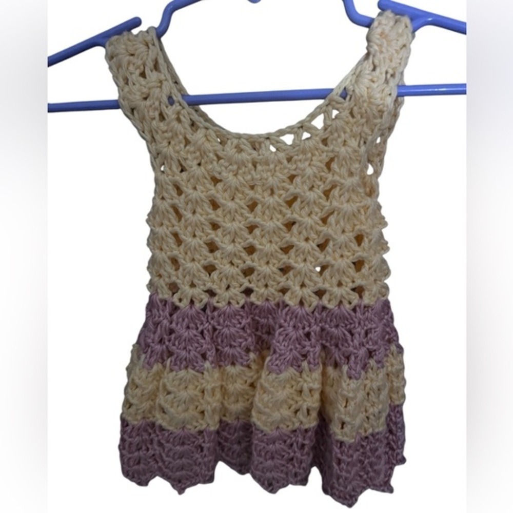 Charming Cream and Purple Kids Casual Dress